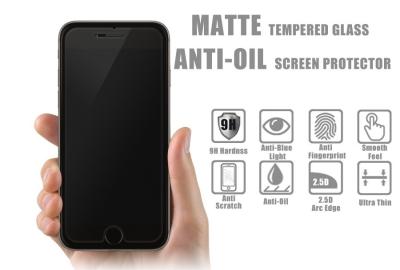 Chine Anti verre trempé mat de protecteur d'écran d'empreinte digitale/pétrole/poussière pour l'iPhone 6 7 8 à vendre