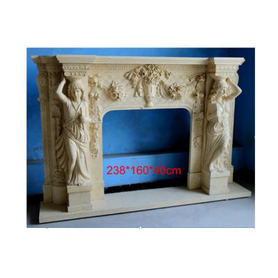 China EUROPEAN Home Decoration Indoor Hand Carved Honed Marble Fireplace Fireplace for sale