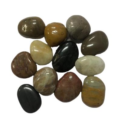 China Modern Home And Garden Decoration Landscaping High Polished Mixed Color Pebbles for sale