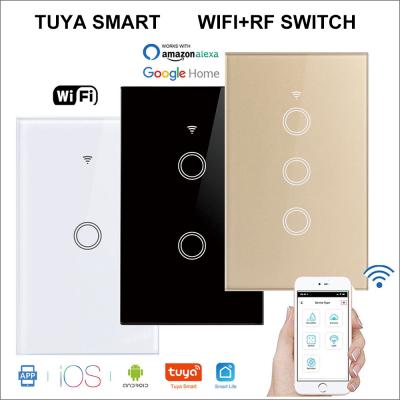 China US/AU Band 1/2/3 Tuya Smart WiFi RF Touch Lamp Switch TY101-US for sale