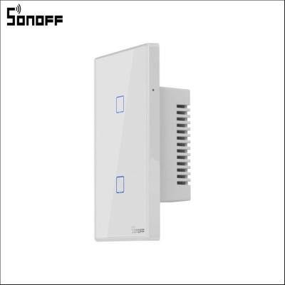 China SONOFF T0 USA 2C Wifi standard 2 band home phone app control touch screen wifi smart lamp switch for sale