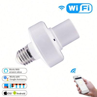 China Tuya Alexa Google Home IFTTT Screw Lamp Base Smart Wifi APP Smart Wifi Wireless Control E27 Types Wire Lamp Holder for sale