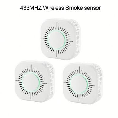 China New Design White Private Hot Sale Kitchen Independent Smoke Detector 433Mhz Smoke Detector RF-504 for sale