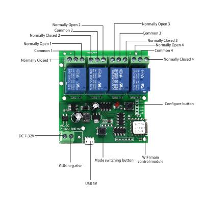 China Android/IOS 12V 5V 24V Smart Home ESP8266 WIFI relay module mobile APP switch access door lock remote control relay module for sale