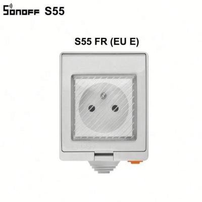 China IP55 Waterproof Socket SONOFF S55 WiFi Waterproof Outdoor APP Wireless Voice Socket Outlet Smart Home Automation Remote Control Work with Alexa for sale