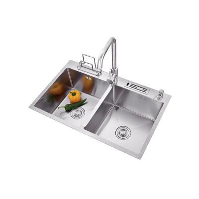 China With Faucet European Foshan Industrial Small Toilet Basin Stainless Steel Laundry Sink 2 Compartment Kitchen Wash for sale