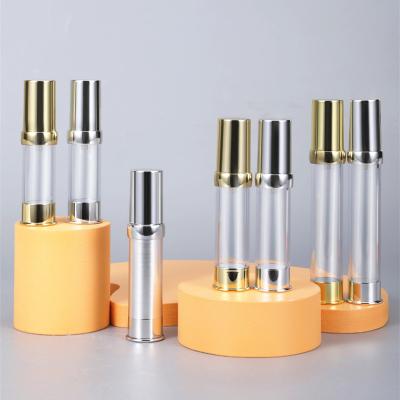 China 15ml 20ml 30ml Ace Vacuum Spray Bottle Stock 20ml Cosmetic Plastic Spray Bottle Transparent With Silver Gold 15ml Spray Bottle for sale