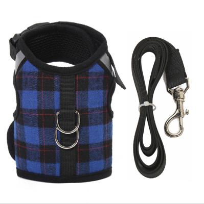 China Durable Lattice Dog Leash Set Pet Chest Harness Pet Harness Coat Jacket Leashes for sale