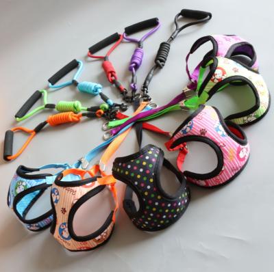 China Durable Pet Harness Leash Sets Printing Designs Pet Chest Protect Lead Cartoon Printing Pet Traction Rope for sale