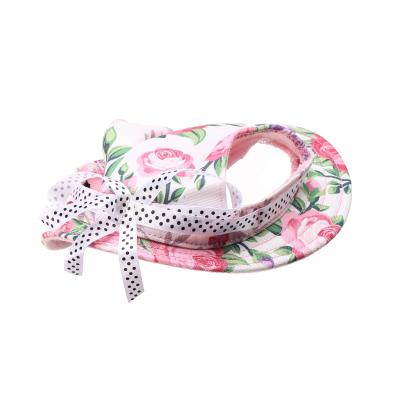 China Viable Cute Bow Cloth Mesh Cloth Princess Hat Pet Sun Hat Sun Dog Hat Sun Hat Summer Round Flower Band Breathable for sale