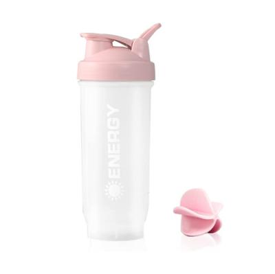 China Custom Logo 600ml BPA Free Gym Plastic Protein Shaker Bottle Eco-Friendly Sustainable Sports Bottle With Mixer Ball for sale