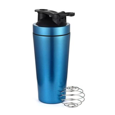 China Viable Wholesale Custom Protein Shaker Bottle Stainless Steel Sports Vacuum Bottle Stainless Steel With Mixing Ball for sale