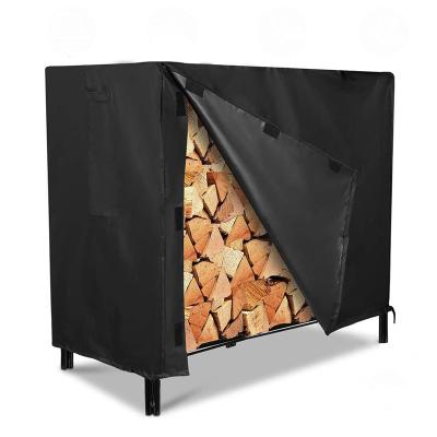 China 210D Fabric Heavy Duty And Waterproof Oxford Wood Rack Log Patio Firewood Cover for sale