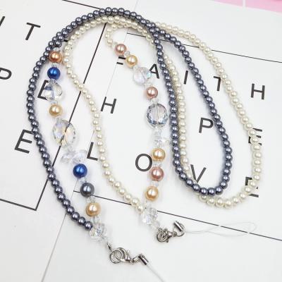 China Fashion Jewelry Woman Plastic Glass Fake Beads Cell Phone Straps For Cell Phone Case for sale