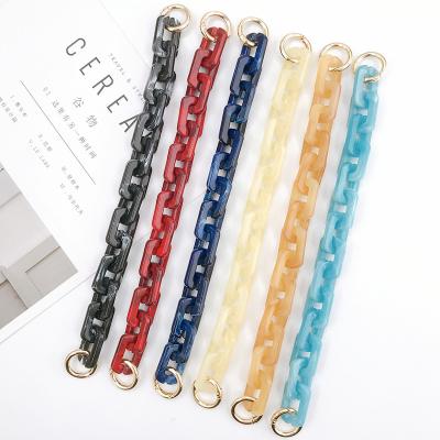 China Fashion Jewelry Woman Acrylic Color Acrylic Chain Amber Marble Mobile Phone Fasteners For Mobile Phone Case for sale