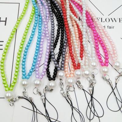 China Fashion Jewelry Woman Plastic Wholesale Fake Beads Cell Phone Straps For Cell Phone Case for sale