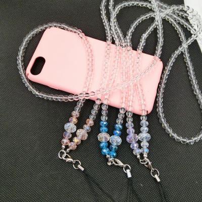 China Fashion Jewelry Plastic Wholesale Woman Crystal Beads Mobile Phone Straps For Mobile Phone Case for sale