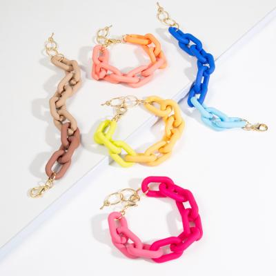 China Simple MELLON Fashion Madame Color Resin Bangle Resin Bangle Wholesale Thick Chain Cute Acrylic Bangle Fashion Jewelry for sale