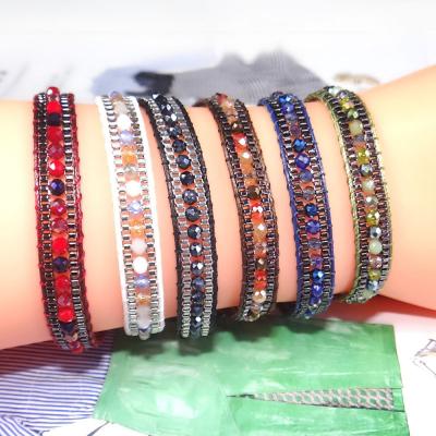 China Ethnic Party FASHIONABLE Single Layer Colored Crystal Diamond Bangle Bohemian Style Vintage Mixed MELLON Bracelet for sale