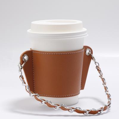 China Leather and Portable Removable Colorful MELLON Fashion Stored PU Coffee Mug Sleeve Colorful Hot Stand For Mug for sale