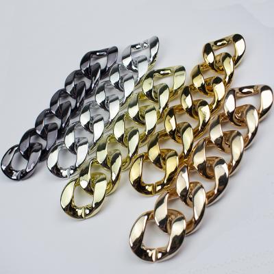 China ABS Plastic High Quality MELLON 35x40mm Gold Bag Chain Plastic Slippers Waist Chain UV Plated Accessories for sale