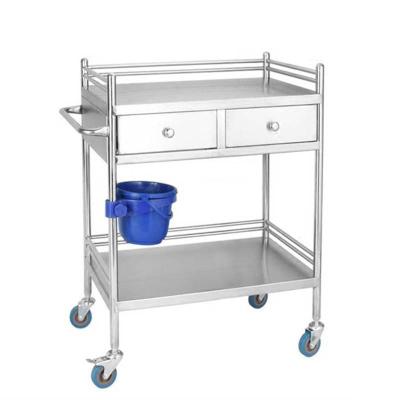 China Modern Mobile Hospital Stainless Steel Treatment Trolley Medical Nursing Cart With Drawers for sale