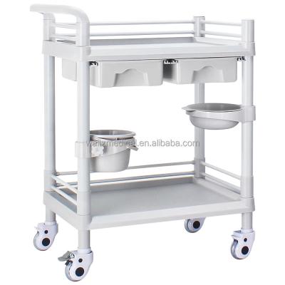 China Modern Hot Selling Multifunctional ABS Plastic Hospital Use Medical Treatment Clinical Treatment Trolley for sale