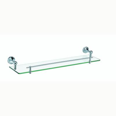 China Modern Bathroom Brass Wall Mounted Simple Glass Shelf for sale