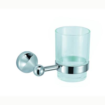 China Modern Bathroom Wall Mounted Double Brass Toothbrush Holder With Cup for sale