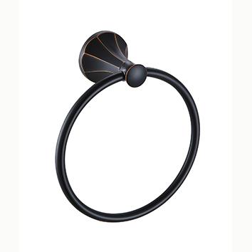 China Modern Bathroom Accessories Brass Oil Rubbed Round Shape Bronze Towel Ring for sale