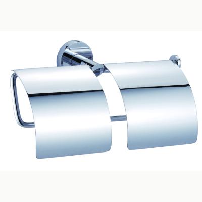 China Modern Home Hotel Wall Mounted Double Roll Toilet Paper Holder With Cover for sale