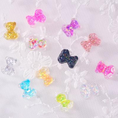 China Nail Charms Resin Bear Nail Jewelry Japanese Butterfly Bear Three-Dimensional All-match Nail Jewelry for sale