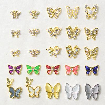 China Nail Charms Jewelry Fashionable Manicure Decals Nail Art Design 3D Colorful Resin Butterfly Nail Charm Decoration for sale