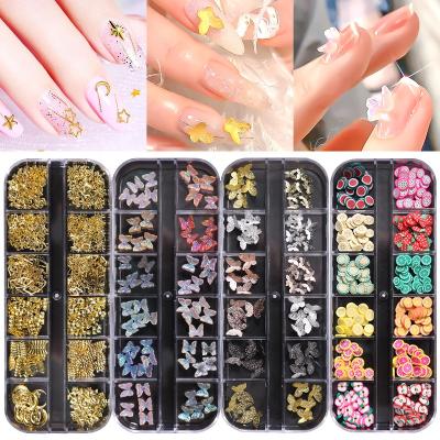 China Nail Charms 3D Nail Art Slice Fruit Slime Making Supply Boxed Nail Art Charm Set Fruit Slices Butterfly for sale