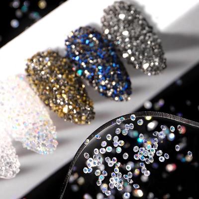 China Nail Charm Pixie Beads Gravel Nail Crystals Micro For Nails Colorful Multicolor Micro Rhinestones Caviar Glass Beads Nails 3D Art Decorations for sale