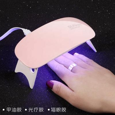 China Nail Charms Mini Light Portable USB Nail Lamp UV Led Dryer 6W Curing Light Mouse Nail Lamp For Gel Nail Polish Curing Base for sale