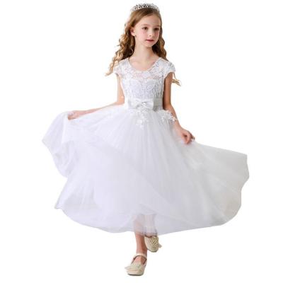 China 2022 Summer Fashionable Short Sleeve Short Sleeve With Bow Lace Bridesmaid Dress for sale