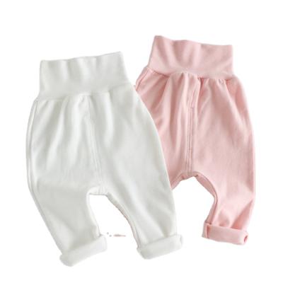 China High Quality Anti-Wrinkle Autumn Pure Color Cotton Tall Waist Kids Girl Leggings for sale