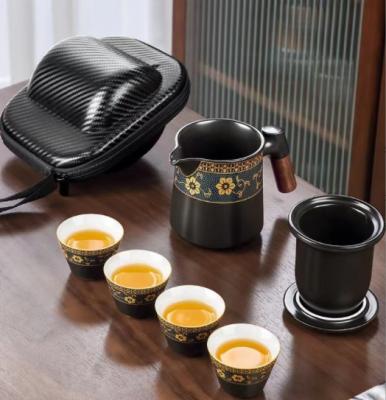 China Sustainable Ceramic Tea Set Small Household Portable Travel Party Gift Tea Infuser Set for sale