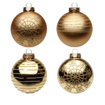 China Traditional Holiday Wedding Party Home Decoration Christmas Tree Ornaments 12 Pcs Seamless Christmas Glass Hanging Balls Ornaments (75mm) for sale