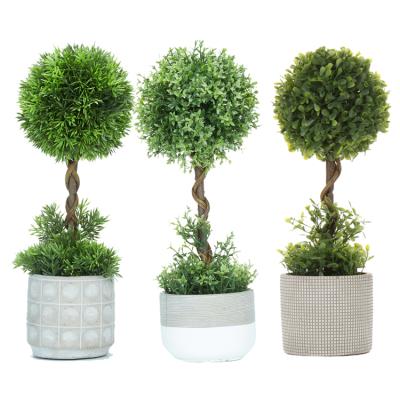 China Modern Mini Potted Artificial Topiary Trees Home Office Bathroom Decorations 14