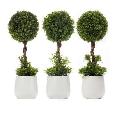 China Bathroom Home Office Decorations Modern Mini Ceramic Potted Artificial Topiary Trees 14