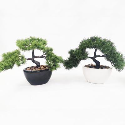 China Mini Potted Size 34 x12 x24cm Tree Faux Tree Plants Modern Artificial Bonsai Tree Home Office Decoration for sale