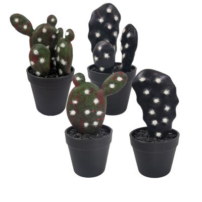 China Different Kind of Black Succulents Plants Traditional Artificial Black Cactus Plants Faux Black Plants in Mini Black Pots for sale