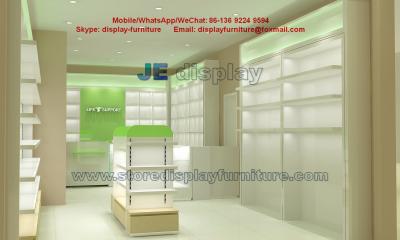 China Panel Furniture for Pharmacy Store Display racks with Glass Showcase and Counters for in Led light with for sale