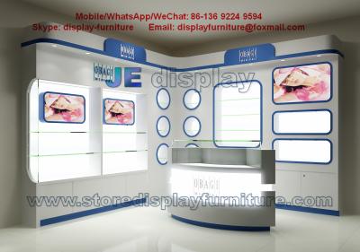 China For young lady Skin beauty Medical Corner Display Cabinet and Bright Showcase in Shopping mall Corridor for sale