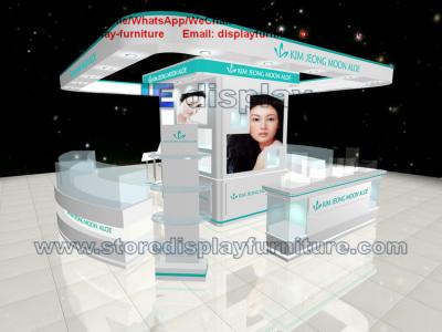 China Display Kiosk in Modern 3D design made by Glossy Counters and Center storage Cabinet for sale