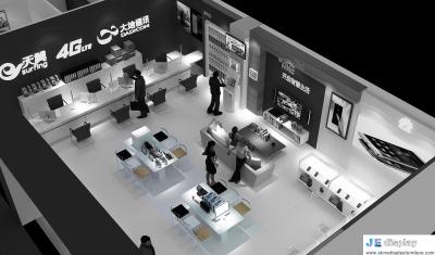 China Diseño interior de la sala de exposiciones de las ventas del teléfono móvil por el escaparate del contador y del vidrio de la exhibición en venta