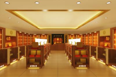 China Pharmacy store display furniture by Cherry wood racks and Glass showcase Cabinet in Chinese style design for sale