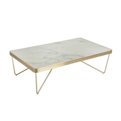 China Hotel furniture of Living room coffee table made Stainless steel work with Marble table for leisure fixture for sale